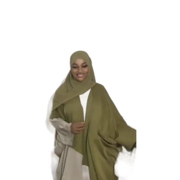 2 toned green and beige abaya